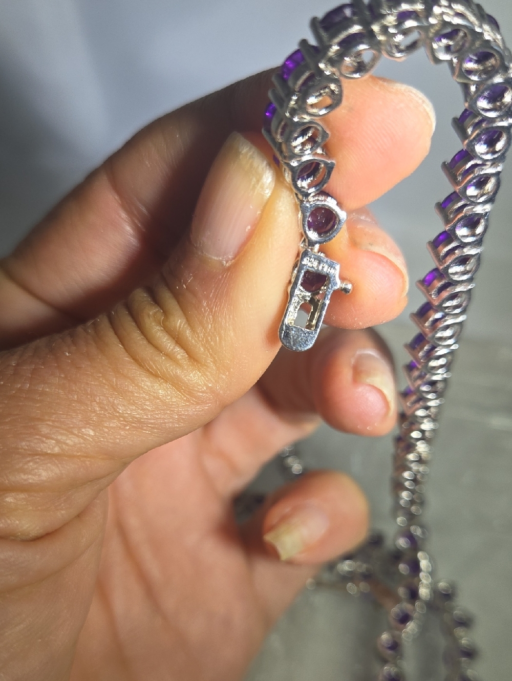 Sterling Silver Amethyst Necklace - Picture 9 of 10